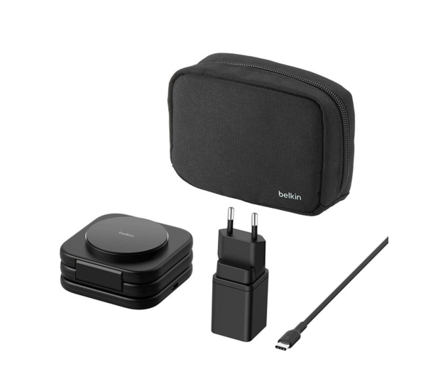 BELKIN Podróżna magnetyczna podkładka ładująca 3w1 15W, czarna WIZ024vfBK - 1363161 - zdjęcie